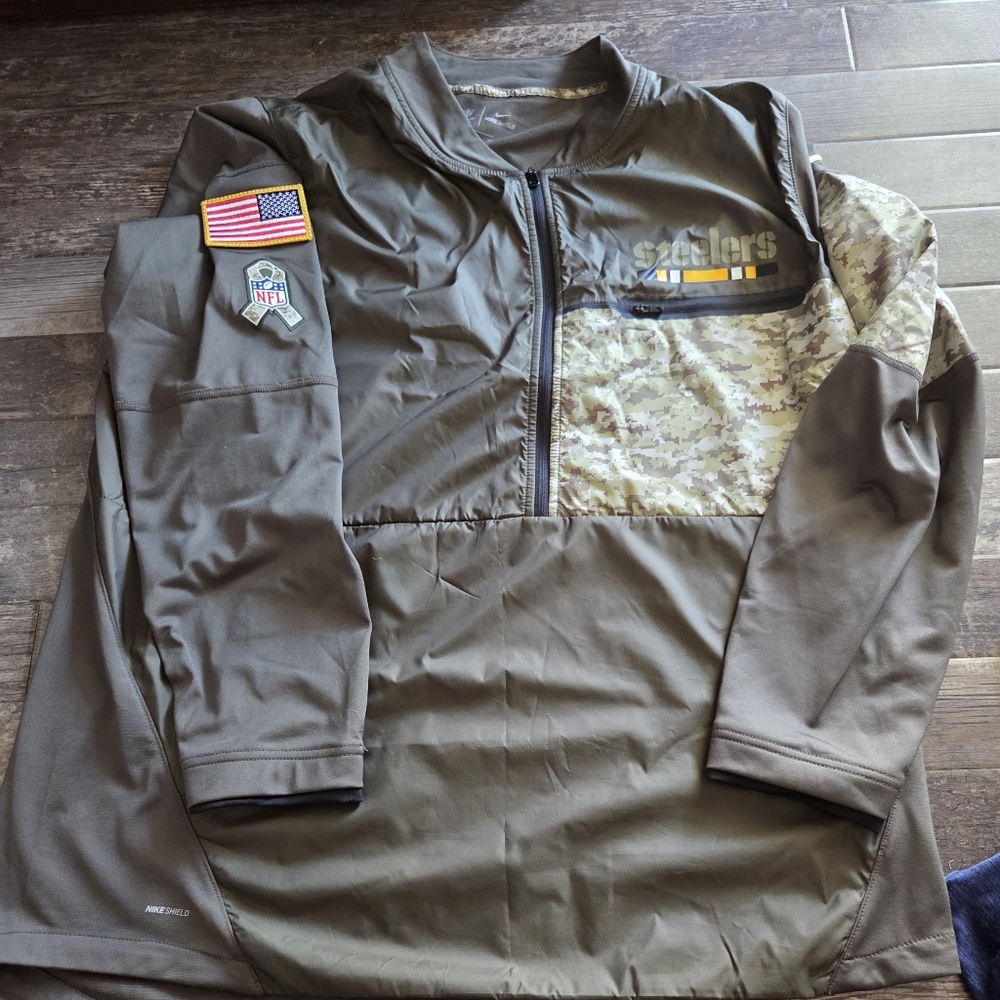 Pittsburgh Steelers Salute To Service Olive Green Quarter-Zip Pullover